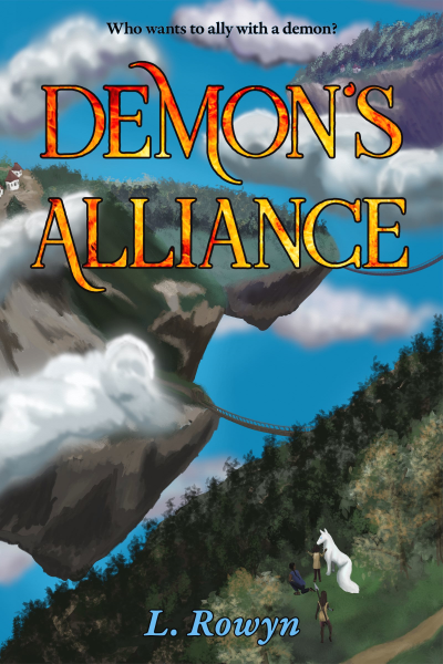 Demon's Alliance cover Demon's Alliance book cover, showing four small figures exploring vast sky-islands